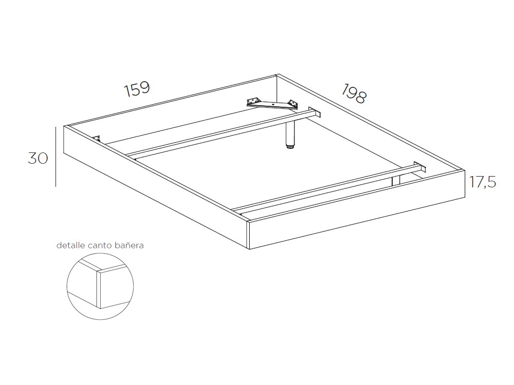 Dormitorio Roma Tempo 03 con cabecero corrido con luz led, bañera y dos mesitas de noche Tegar Mobel - 7