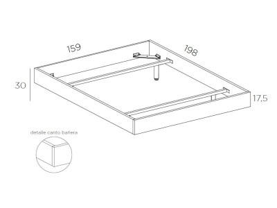 Dormitorio Roma Tempo 03 con cabecero corrido con luz led, bañera y dos mesitas de noche Tegar Mobel - 7