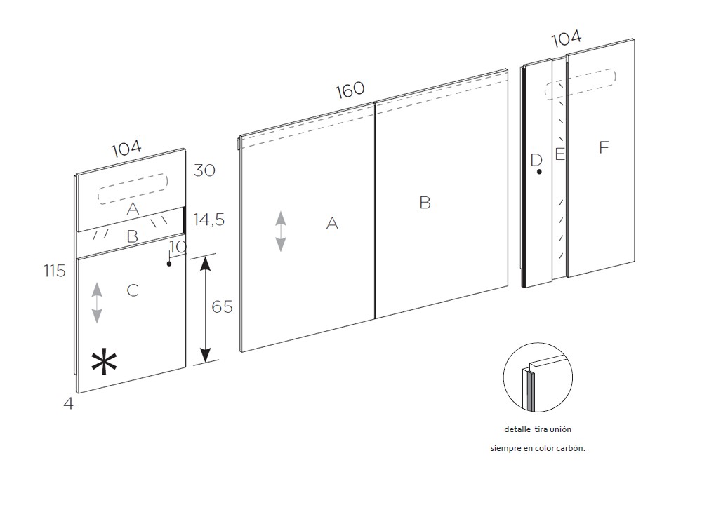 Dormitorio Roma Tempo 03 con cabecero corrido con luz led, bañera y dos mesitas de noche Tegar Mobel - 6