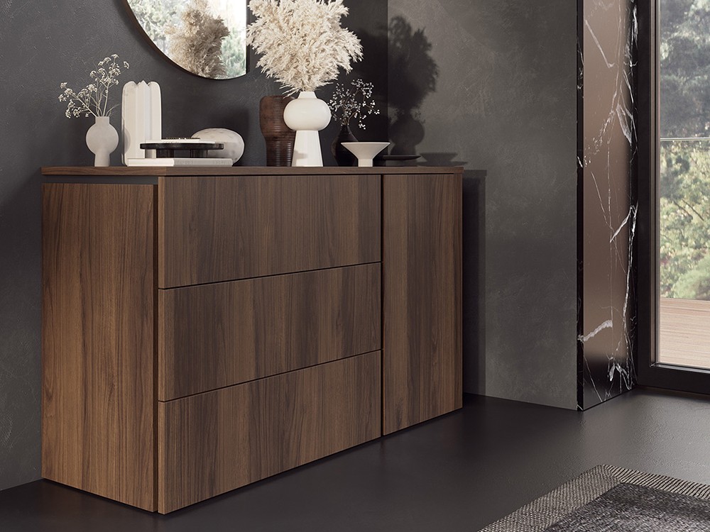 Cómoda Muss Tempo 03 con tres cajones y una puerta de Tegar Mobel - 1