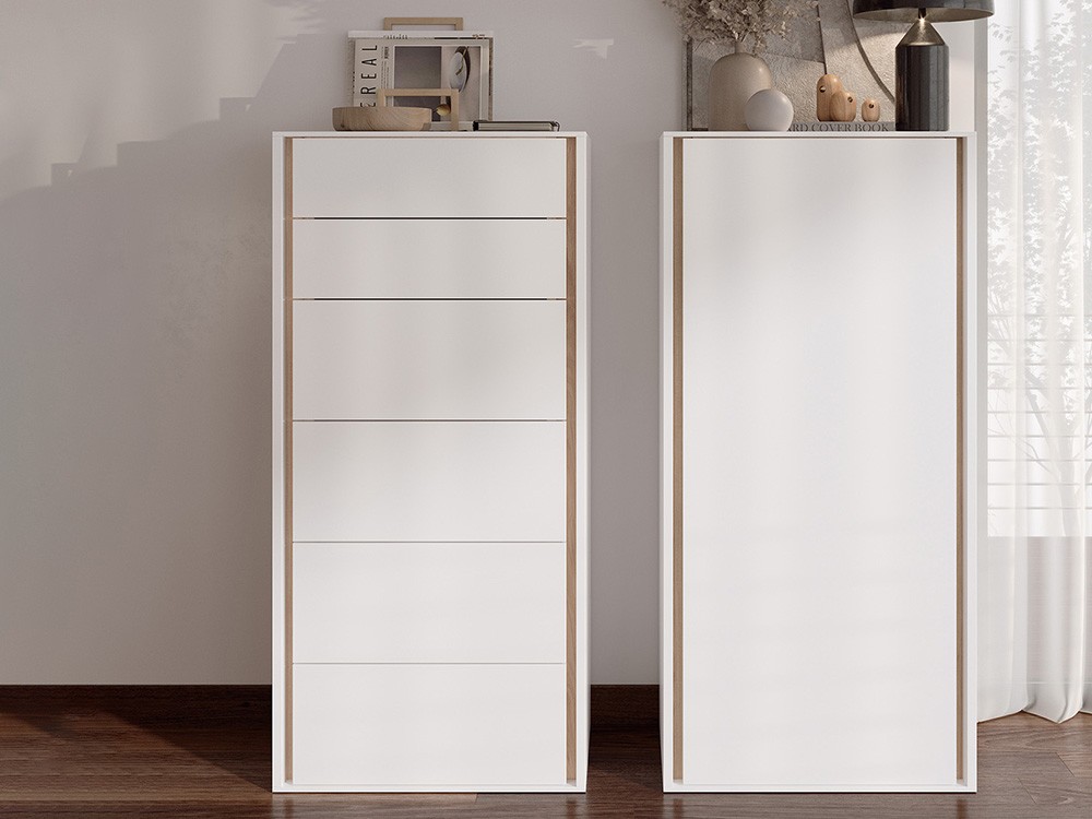 Sifonier Tempo 04 con seis cajones, en acabado laminado de Tegar mobel - 1