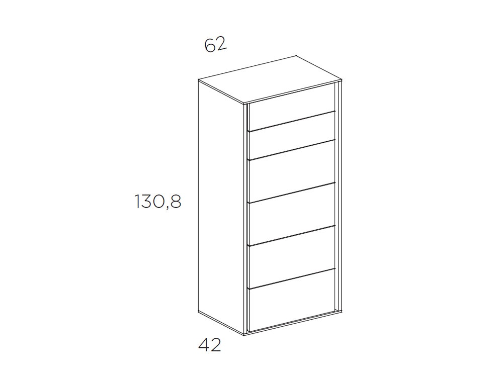 Sifonier Tempo 04 con seis cajones, en acabado laminado de Tegar mobel - 11