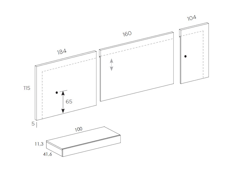 Dormitorio Berlín Tempo 04 con cabecero corrido con tocados, dos mesitas de noche y bañera de Tegar Mobel - 7