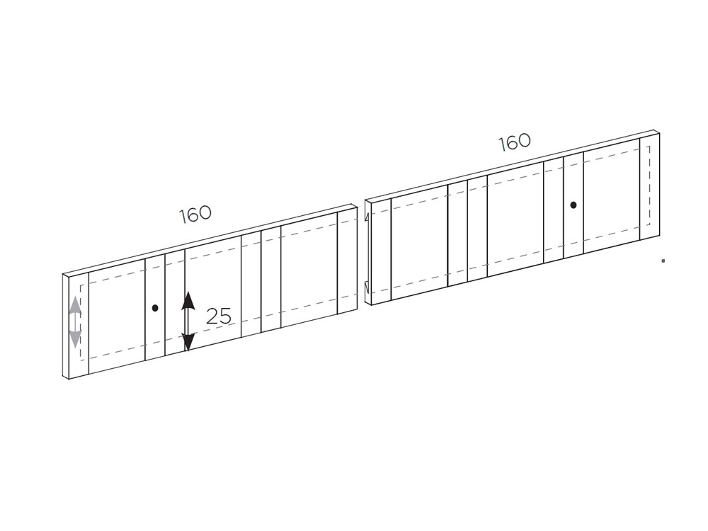 Dormitorio Zebra Pietra Tempo 07 con cabecero corrido colgado, dos mesitas de noche y bañera suspendida de Tegar Mobel - 4