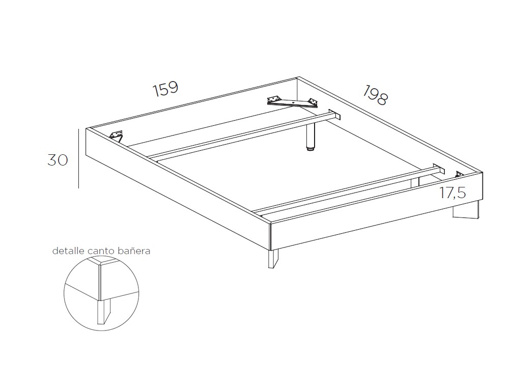 Dormitorio Zebra Tempo 08 con cabecero corrido con extensión lateral, mesitas de noche y estructura de cama de Tegar Mobel - 4