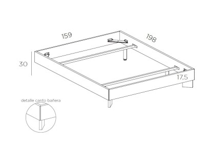 Dormitorio Zebra Tempo 08 con cabecero corrido con extensión lateral, mesitas de noche y estructura de cama de Tegar Mobel - 4