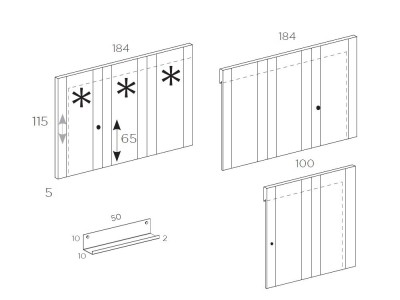 Dormitorio Zebra Tempo 08 con cabecero corrido con extensión lateral, mesitas de noche y estructura de cama de Tegar Mobel - 5