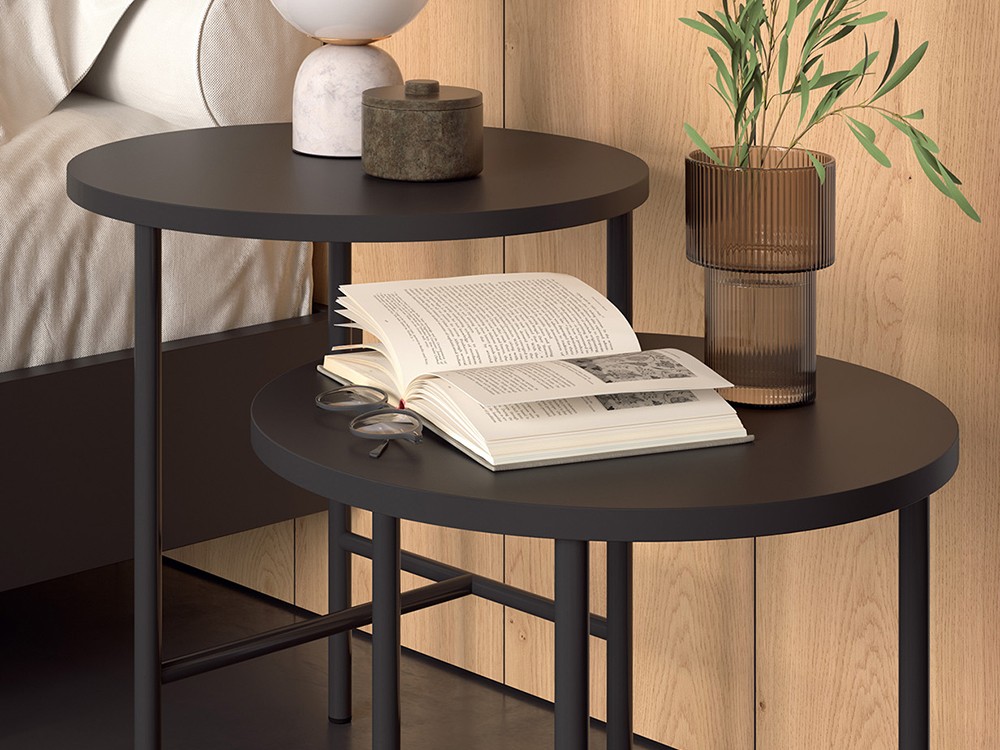 Dormitorio BCN Tempo 09 con cabecero corrido con luz led superior, mesitas de noche y bañera de Tegar Mobel - 2