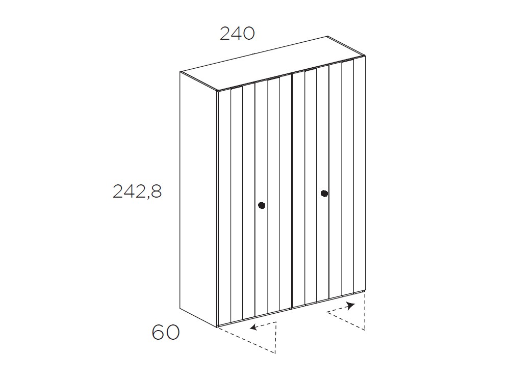 Armario puertas plegables Tempo 09 con interior vestido y luz led de Tegar Mobel - 3