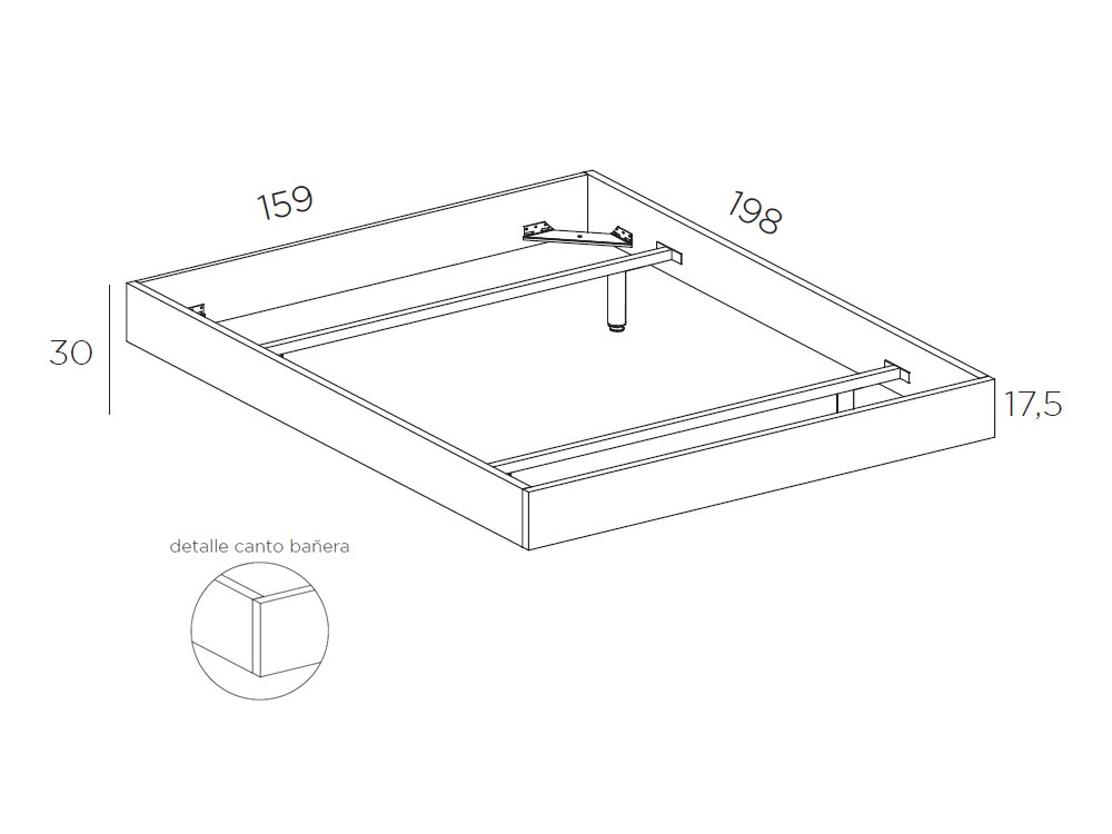 Dormitorio BCN Berlín Tempo 10 con cabecero corrido con estante, sifonier, mesita de noche y bañera de Tegar Mobel - 10