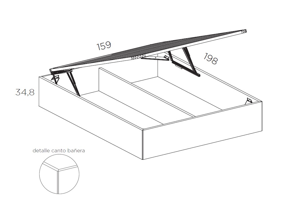 Dormitorio Palma Tempo 11 de cabecero corrido con luz led, dos mesitas de noche y arcón elevable Tegar Mobel - 13