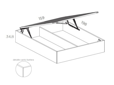 Dormitorio Palma Tempo 11 de cabecero corrido con luz led, dos mesitas de noche y arcón elevable Tegar Mobel - 13
