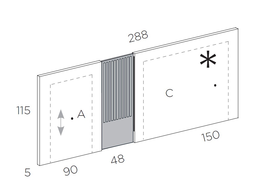 Dormitorio Palma Tempo 11 de cabecero corrido con luz led, dos mesitas de noche y arcón elevable Tegar Mobel - 12