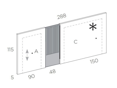 Dormitorio Palma Tempo 11 de cabecero corrido con luz led, dos mesitas de noche y arcón elevable Tegar Mobel - 12