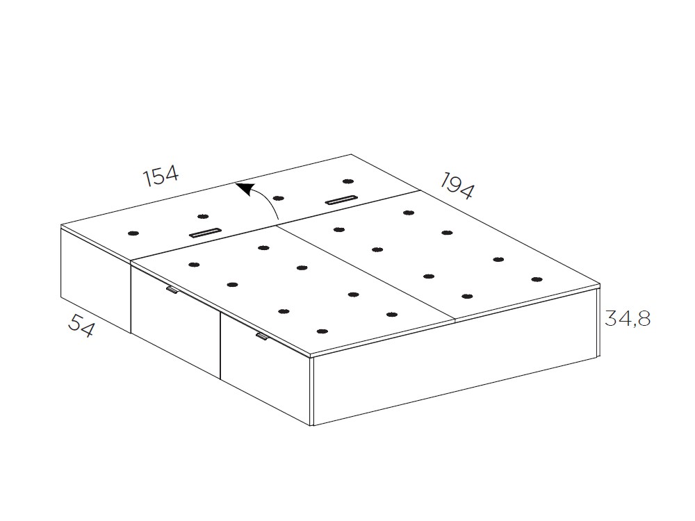 Dormitorio Level Berlín Tempo 12 con cabecero corrido con luz led, mesitas y bañera con cajones y arcón de Tegar Mobel - 6