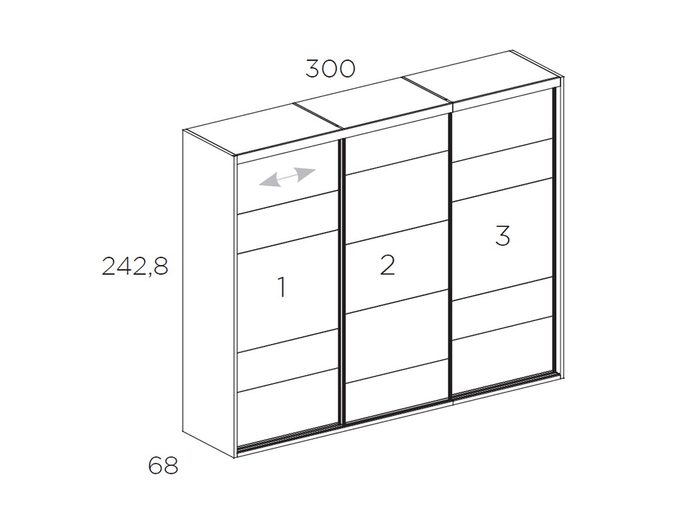 Armario con tres puertas correderas Tempo 12 de Tegar Mobel - 6