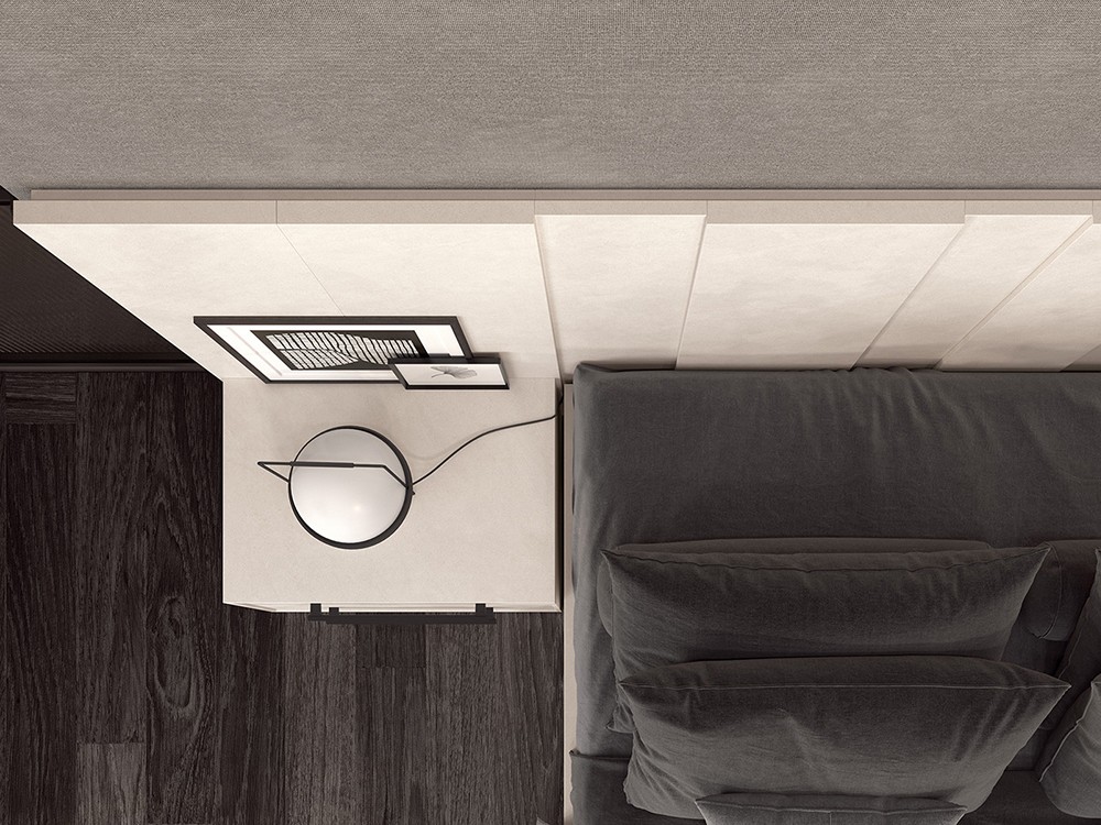 Dormitorio City Line Tempo 14 de cabecero corrido con dos mesitas de noche y bañera de Tegar Mobel - 2