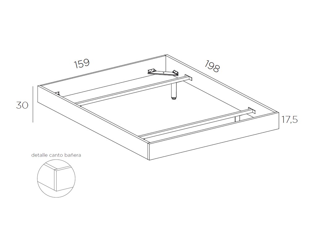 Dormitorio City Line Tempo 14 de cabecero corrido con dos mesitas de noche y bañera de Tegar Mobel - 4