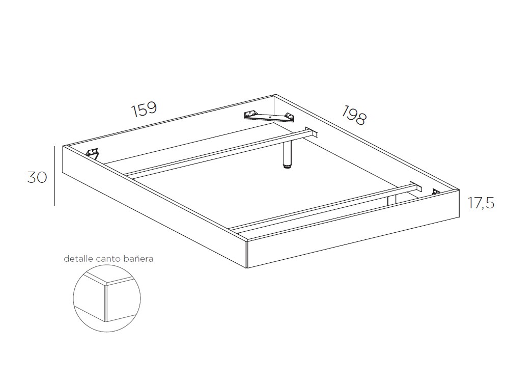 Dormitorio Ribbon asimétrico Tempo 15 con cabecero corrido con luz led, dos mesitas y bañera de Tegar Mobel - 5