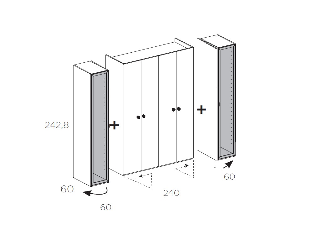 Armario vitrina Tempo 15 con dos puertas plegables de Tegar Mobel - 6