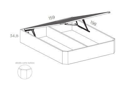 Dormitorio Ribbon Liso Tempo 16 con cabecero corrido con luz led, mesitas y bañera con arcón de Tegar Mobel - 6