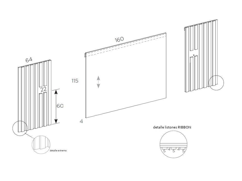Dormitorio Liso Ribbon Tempo 17 con cabecero corrido con luz led, mesitas y bañera de Tegar Mobel - 4