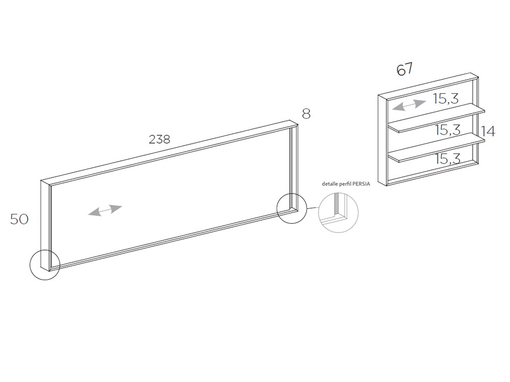 Dormitorio Persia colgado Tempo 18 con mesitas y bañera de Tegar Mobel - 4
