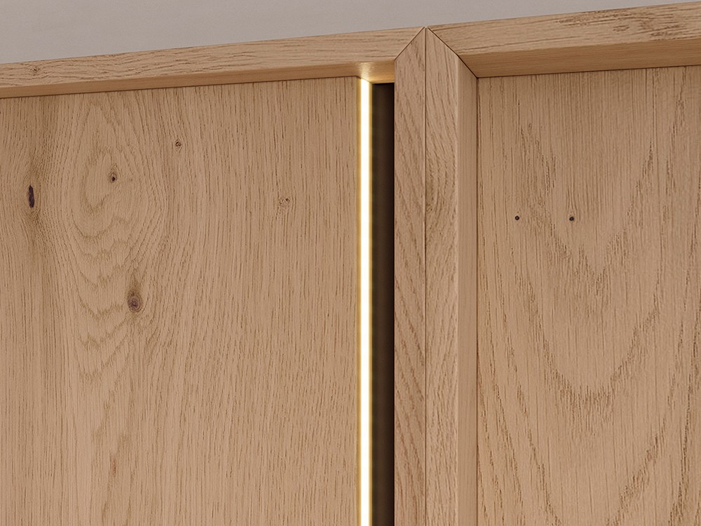 Dormitorio Persia Wood Tempo 19 con cabecero corrido con luz led, mesitas y bañera de Tegar Mobel - 3