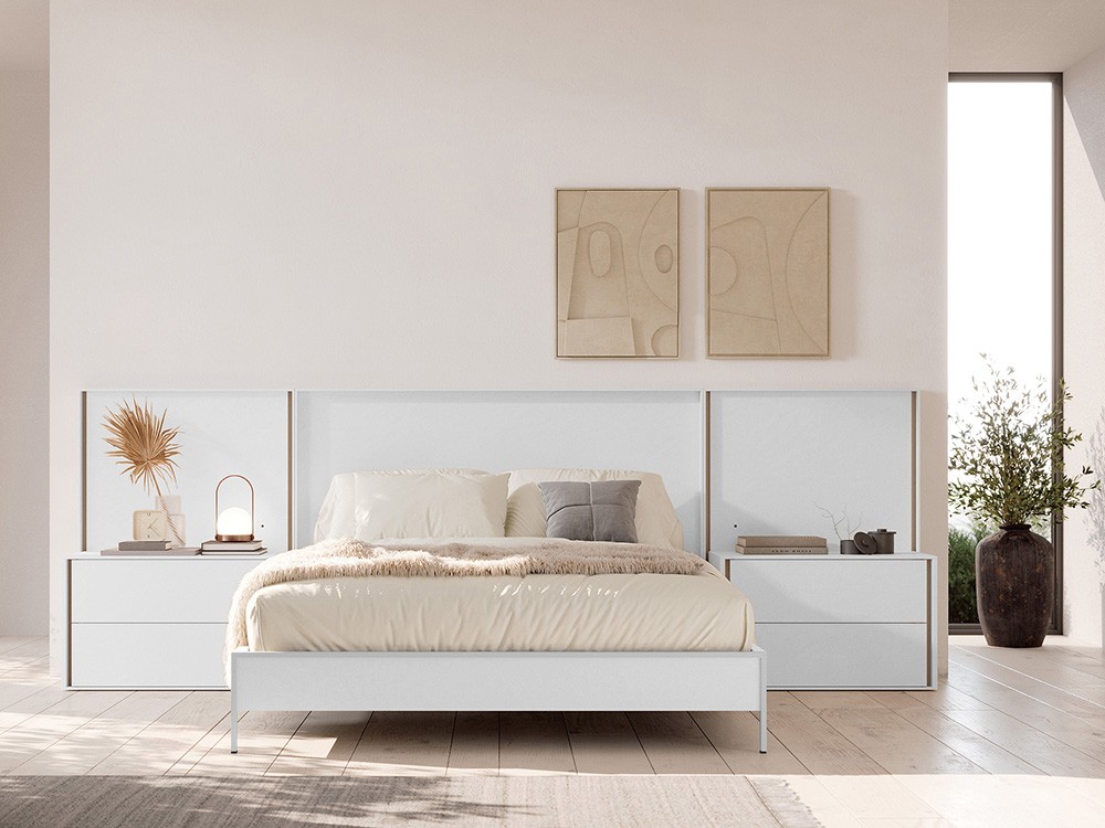 Dormitorio Persia Tempo 19 con cabecero corrido, mesitas y bañera de Tegar Mobel - 3