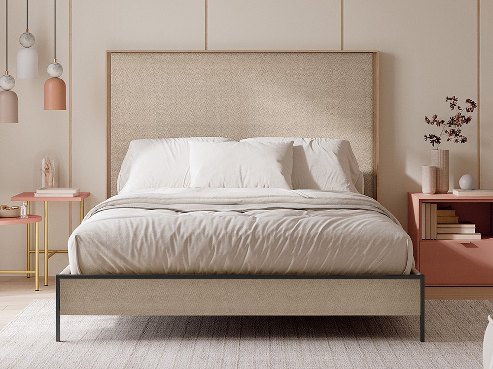 Cama Persia tapizada Tempo 20 con cabecero y bañera de Tegar Mobel - 1