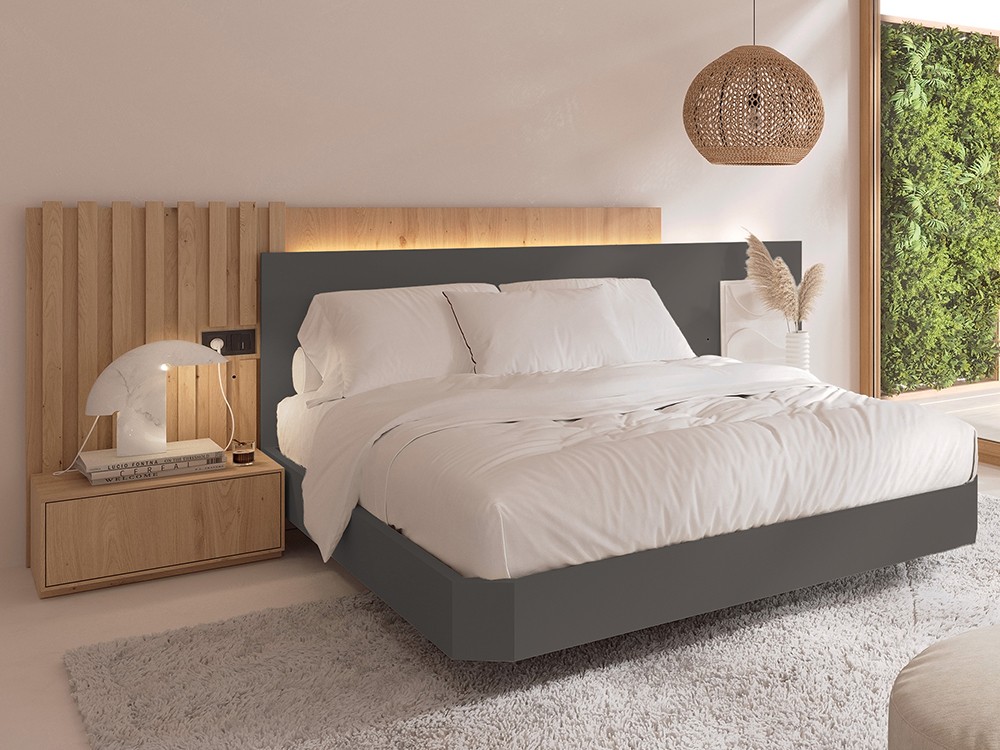 Dormitorio Evoque Tempo 21 con cabero corrido con luz led, mesitas de noche y bañera de Tegar Mobel - 5