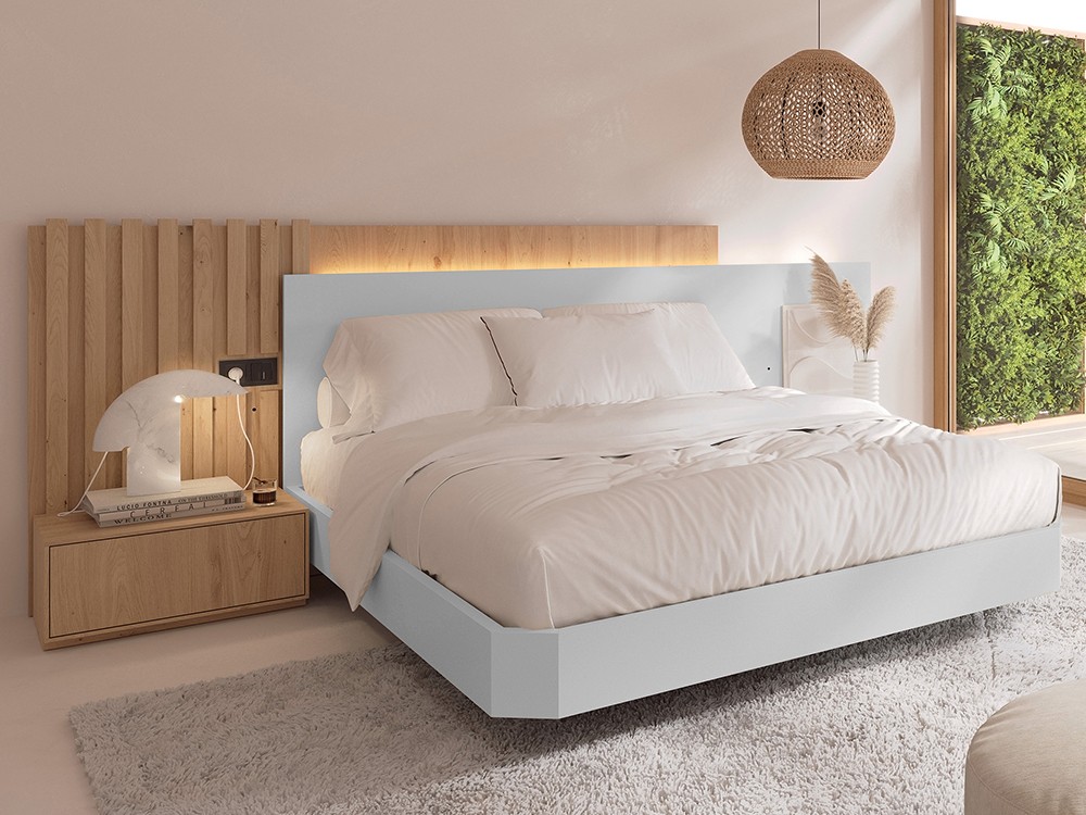 Dormitorio Evoque Tempo 21 con cabero corrido con luz led, mesitas de noche y bañera de Tegar Mobel - 6