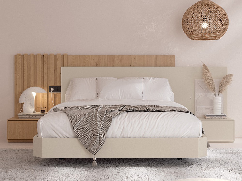 Dormitorio Evoque Tempo 21 con cabero corrido con luz led, mesitas de noche y bañera de Tegar Mobel - 3