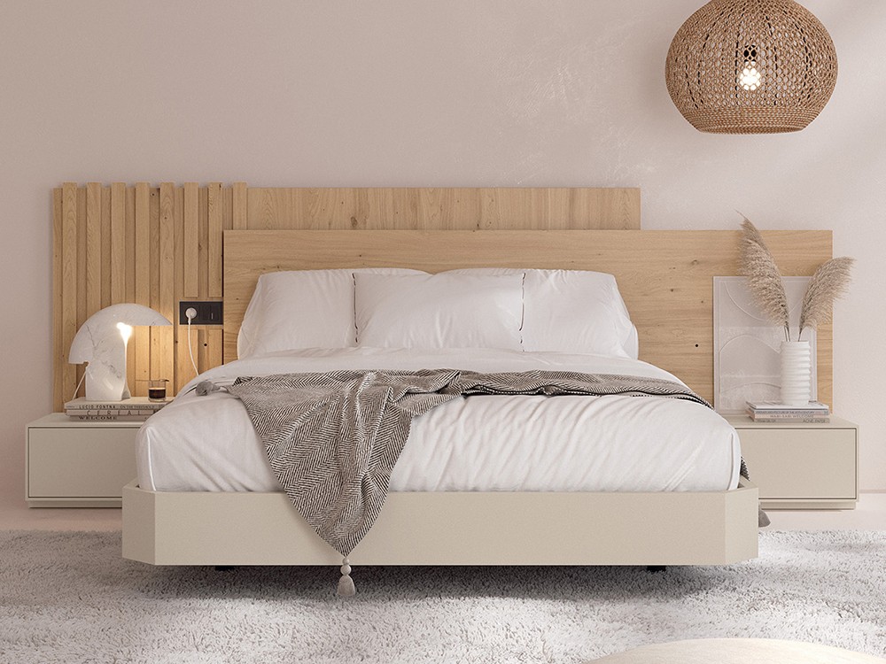 Dormitorio Evoque Tempo 21 con cabero corrido con luz led, mesitas de noche y bañera de Tegar Mobel - 14