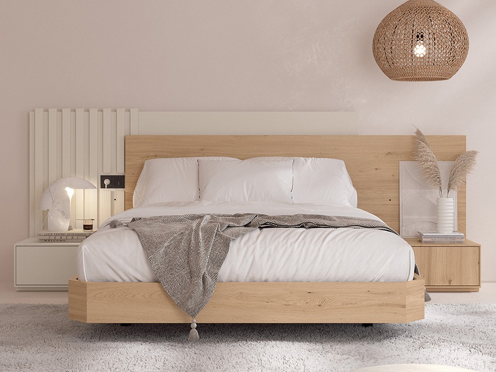 Dormitorio Evoque Tempo 21 con cabero corrido con luz led, mesitas de noche y bañera de Tegar Mobel - 15