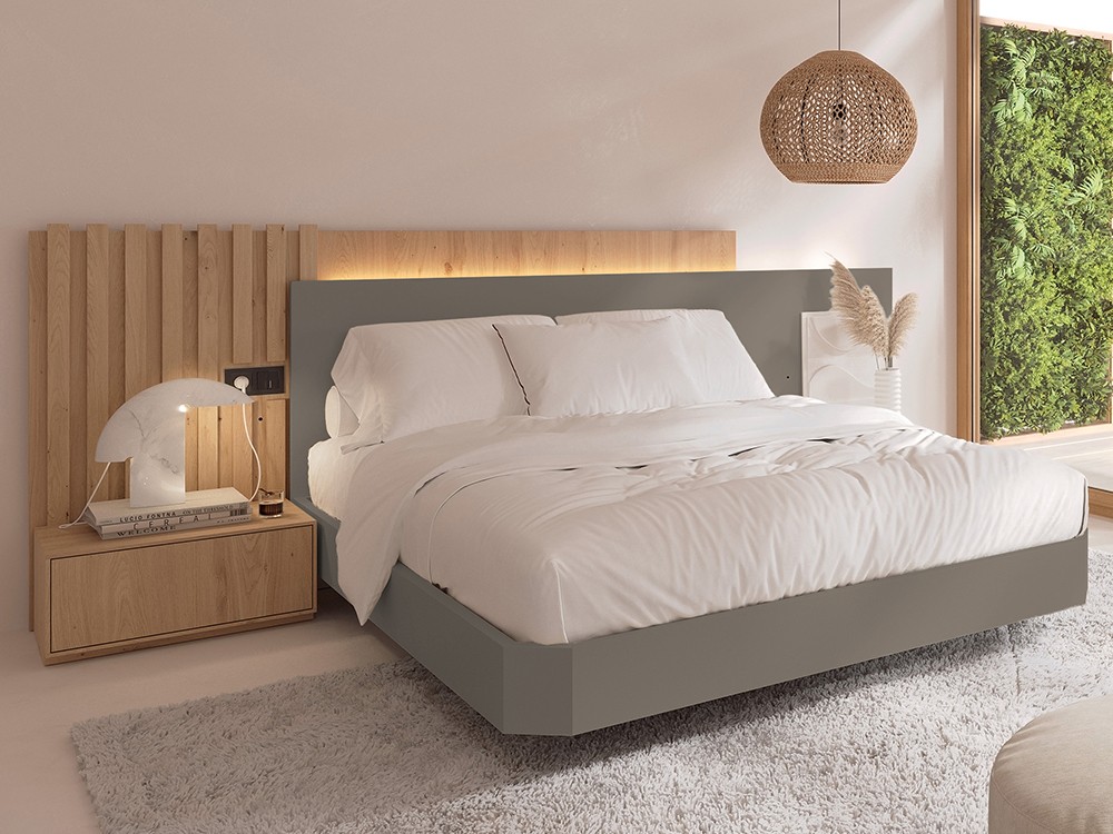Dormitorio Evoque Tempo 21 con cabero corrido con luz led, mesitas de noche y bañera de Tegar Mobel - 8