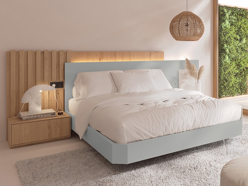 Dormitorio Evoque Tempo 21 con cabero corrido con luz led, mesitas de noche y bañera de Tegar Mobel - 9