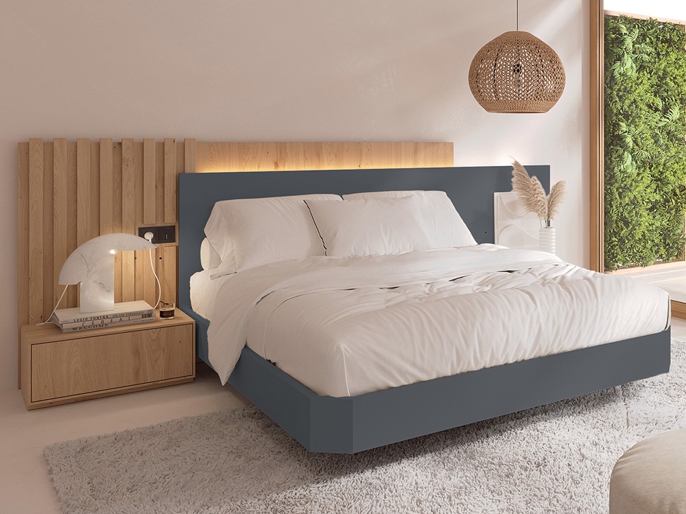 Dormitorio Evoque Tempo 21 con cabero corrido con luz led, mesitas de noche y bañera de Tegar Mobel - 10