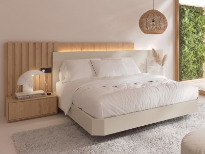 Dormitorio Evoque Tempo 21 con cabero corrido con luz led, mesitas de noche y bañera de Tegar Mobel - 1