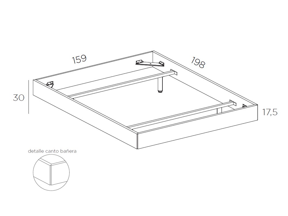 Dormitorio Repisa Liso Tempo 23 con cabecero en esquina, mesitas y bañera de Tegar Mobel - 6