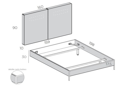 Cama Duo tapizada Tempo 24 de Tegar mobel - 3