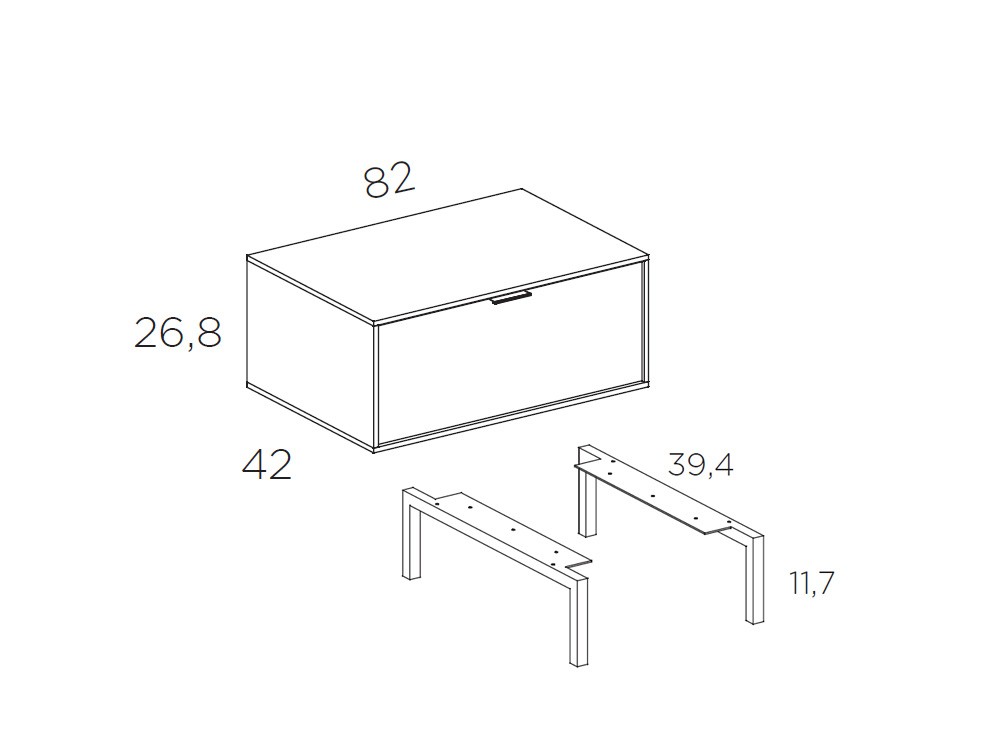 Mesita un cajón Natur Tempo 24 de Tegar Mobel - 5