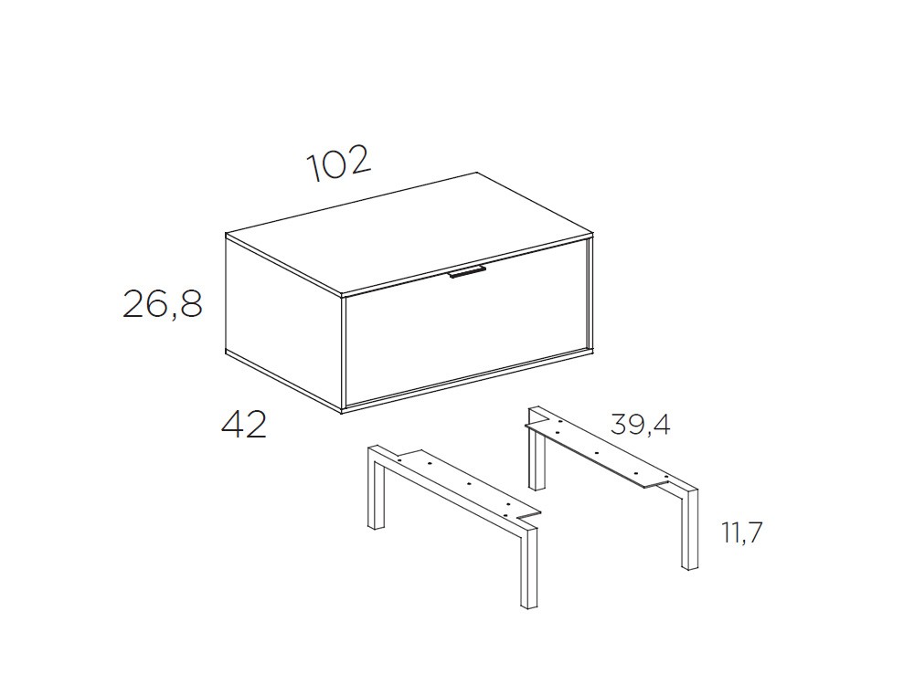 Mesita un cajón Natur Tempo 24 de Tegar Mobel - 6