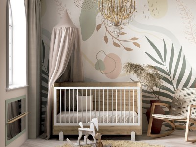 Cuna evolutiva de 140x70 Elemental Bamboo en melamina veta de Ros - 1