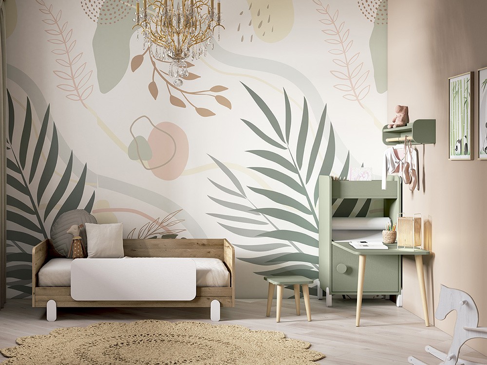 Cuna evolutiva de 140x70 Elemental Bamboo en melamina veta de Ros - 5