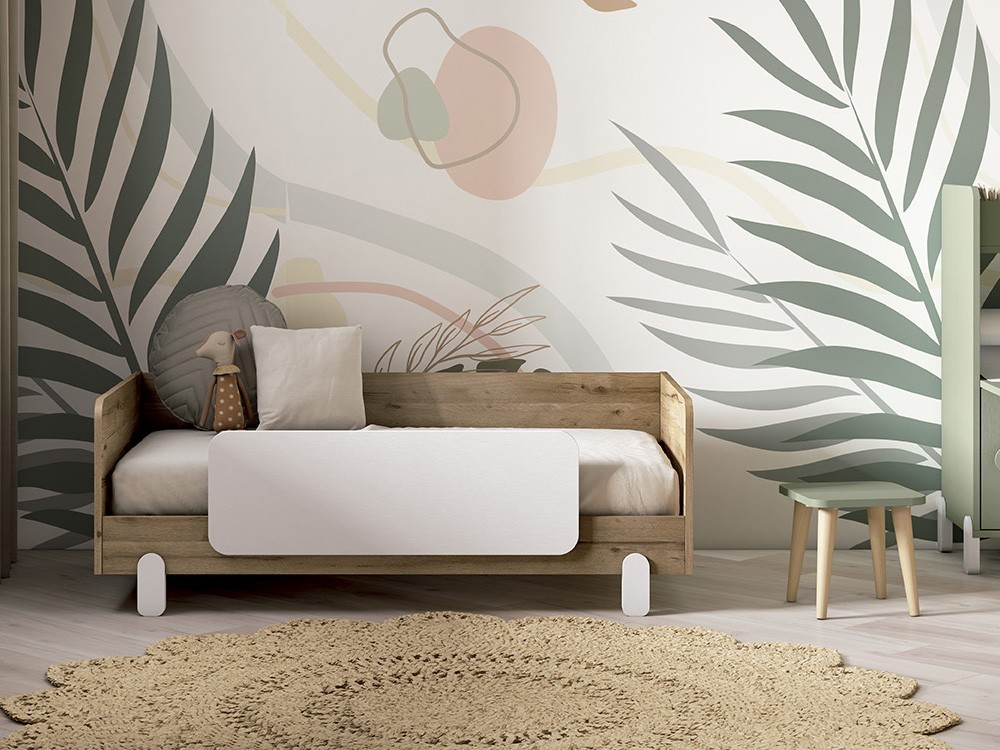 Cuna evolutiva de 140x70 Elemental Bamboo en melamina veta de Ros - 2