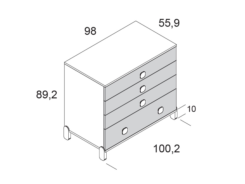 Cómoda Elemental con ruedas o patas de Ros - 9