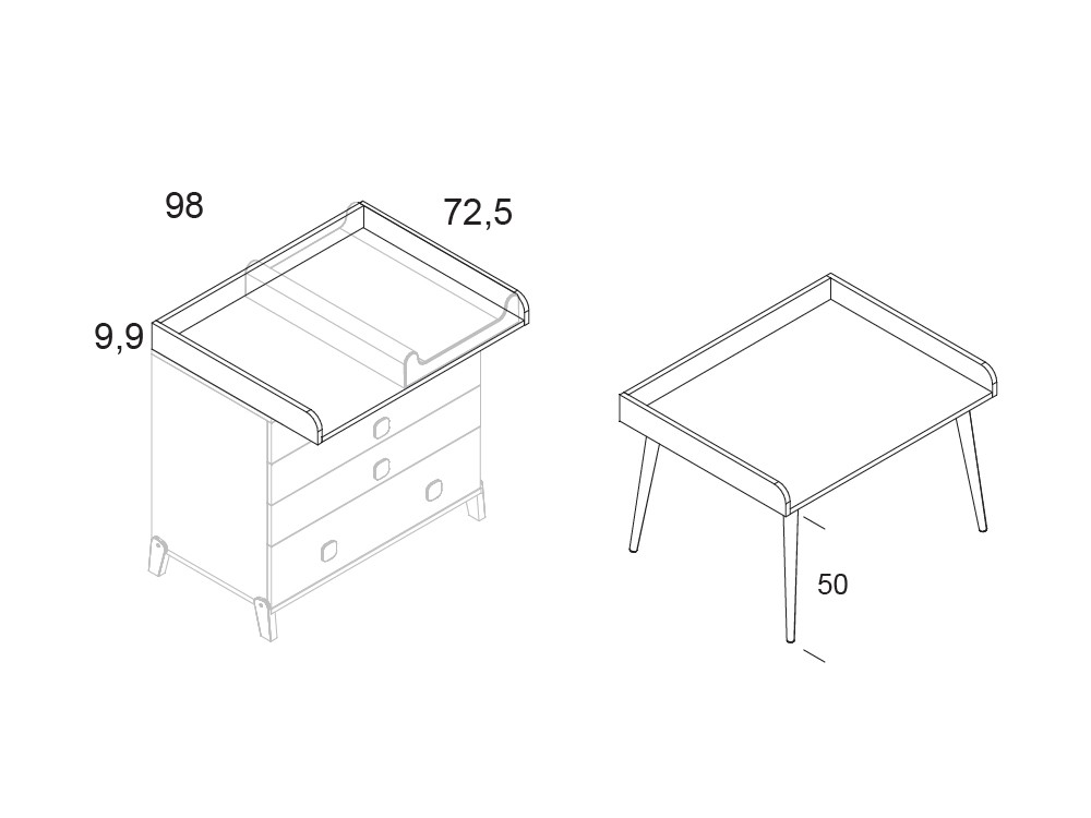 Accesorio cambiador para cómoda