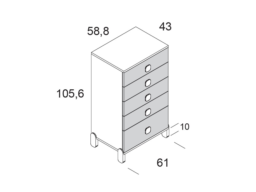 Cajonera Elemental con ruedas o patas