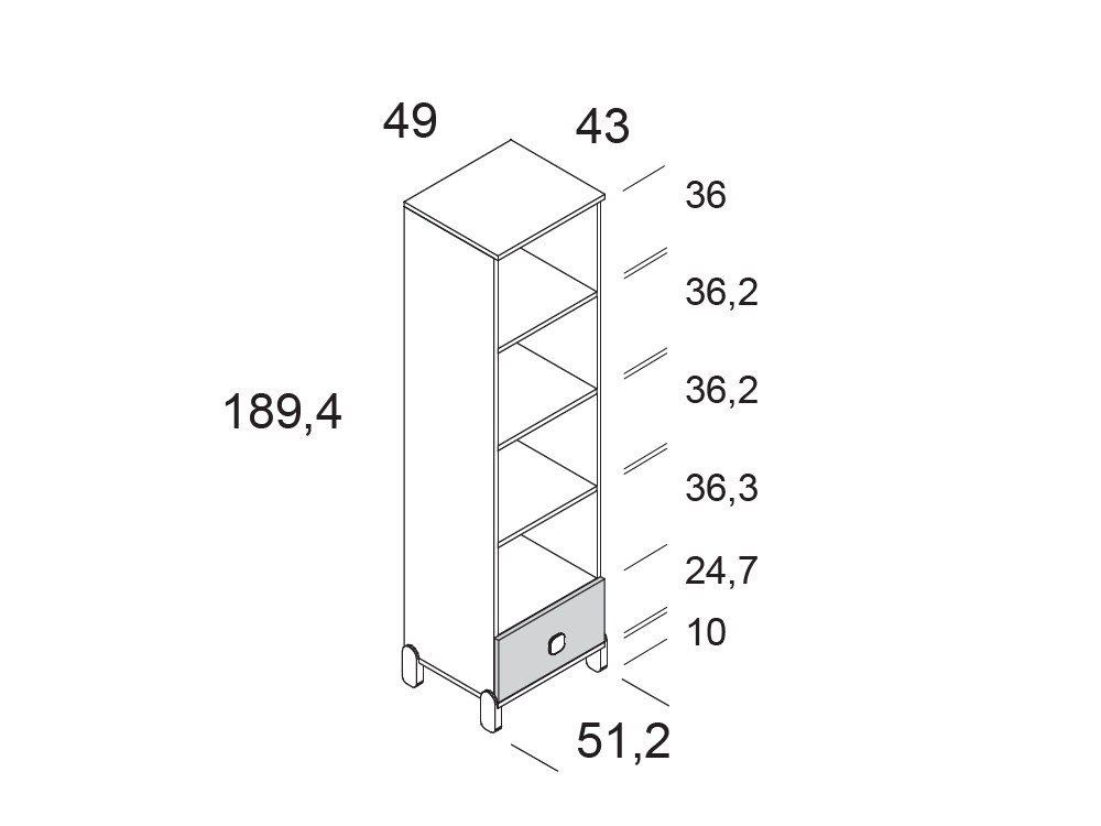 Librería con cajón Elemental de Ros - 11